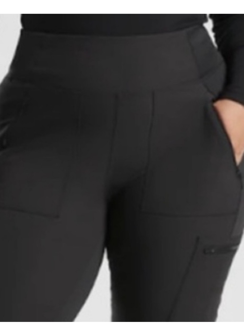 Athleta Black High-Rise Performance Leggings with Side cargo Pockets. Plus size - Picture 2 of 13